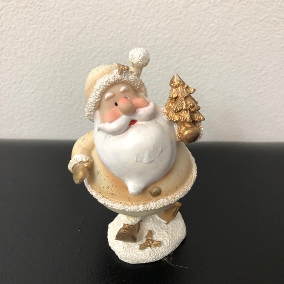 Bobble Santa Decoration With Glitter, Cream Color - Picture 1 of 8